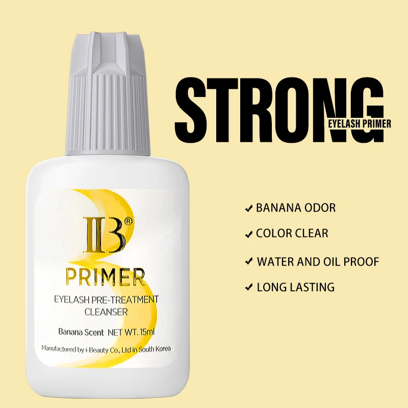 2 Bottles IB Super Bonder Banana Primer Fake Eyelash Extension Long Lasting Korea Booster Strong Adhesive Supplies Makeup Tools