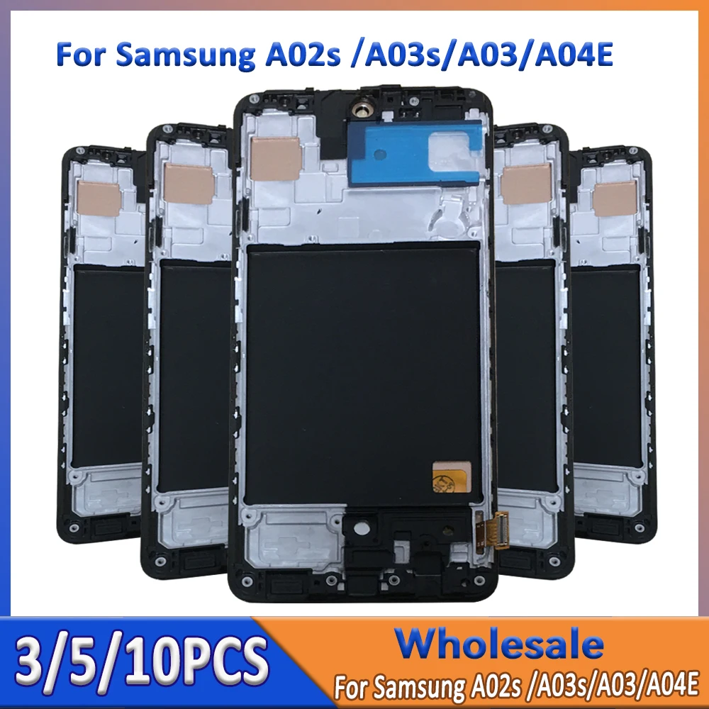 

Оптовая продажа, 3/5/10 шт./лот для Samsung A02S, ЖК-экран A03S A03 A04E, сенсорный дисплей в сборе