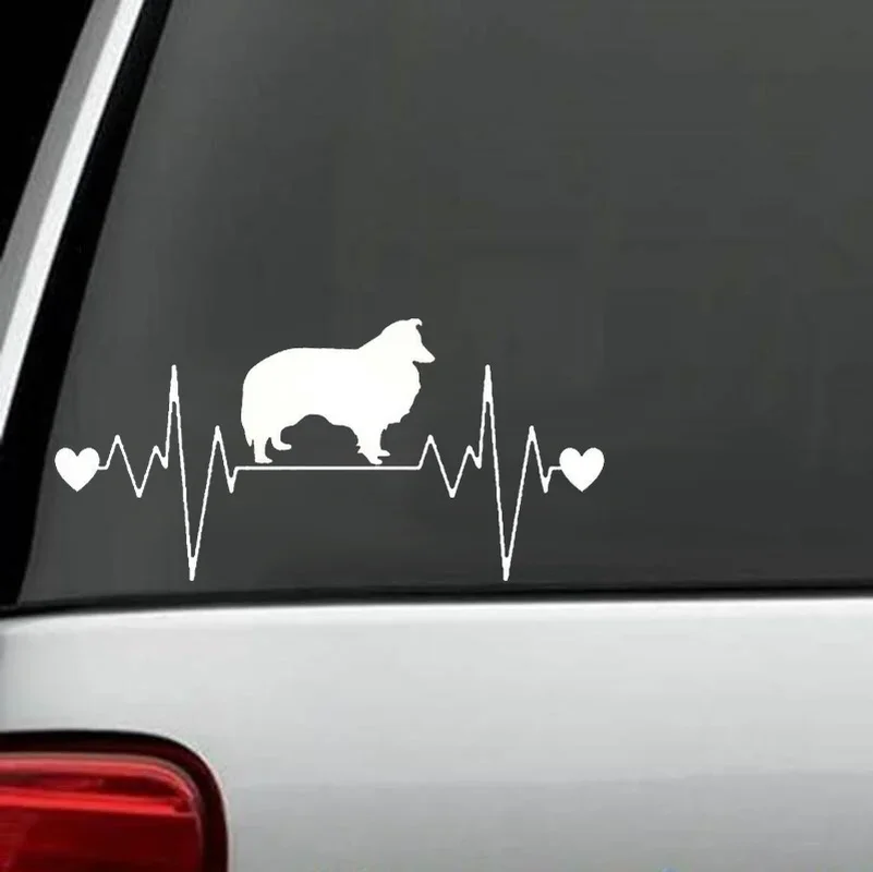 20.3cm*9.8cm Sheltie Heartbeat Lifeline Shetland Sheepdog Funny Vinyl Decal Sticker Car Stickers Window