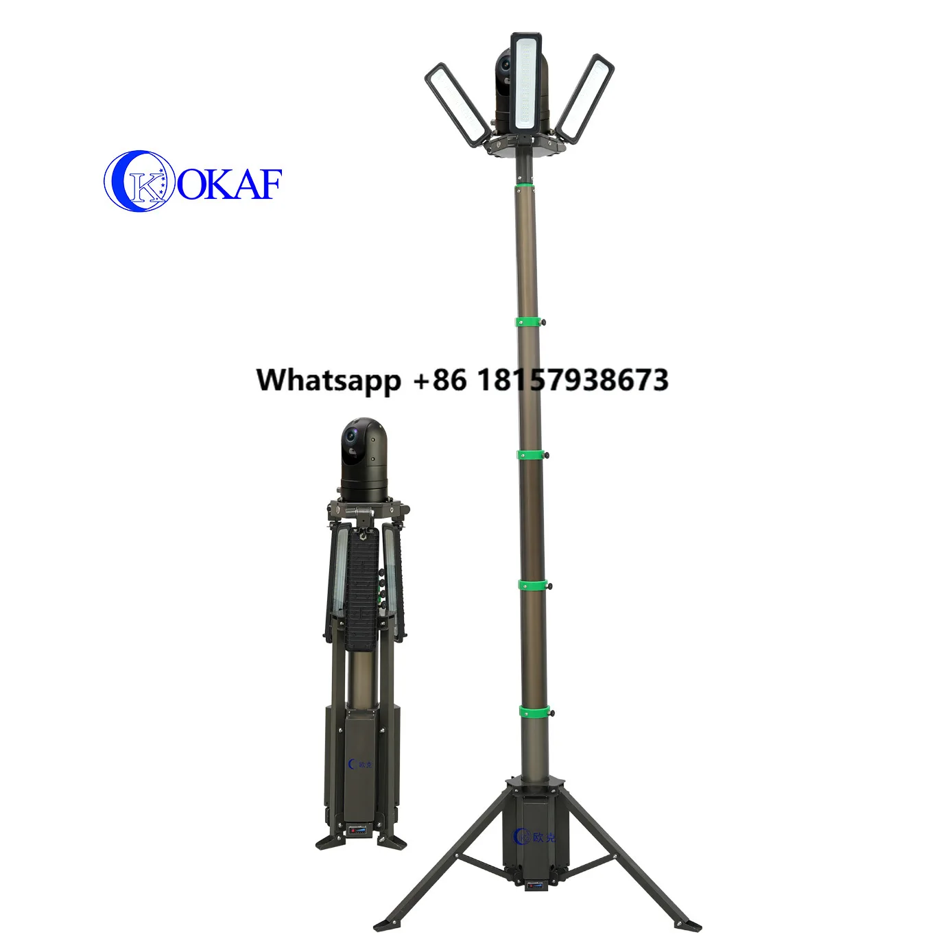 

Portable Telescopic LED Light Tower with Tripod Stand Height Adjustable Work Light for Construction Site,Camping