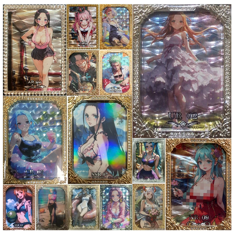 

Anime One Piece Luffy Ace Zoro Hancock Uta Vivi Nami Robin Yamato Reiju Diamond Cards Christmas Birthday Gifts Children's Toys