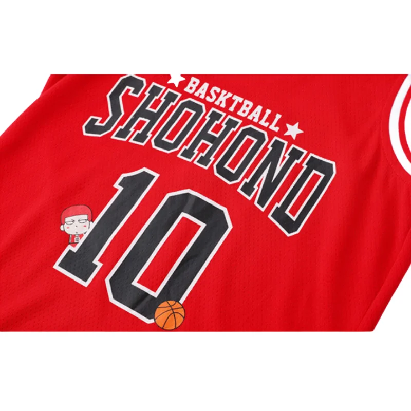 Anime Slam Dunk Shohoku Sakuragi basquete Jersey para crianças, uniforme cosplay para meninos e meninas, juventude conjunto fantasia para criança, roupas para crianças, #10