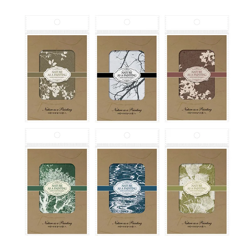 

24sets/lot Memo Pads Material Paper tender monologue Junk Journal Scrapbooking Cards Retro Background Decoration Paper