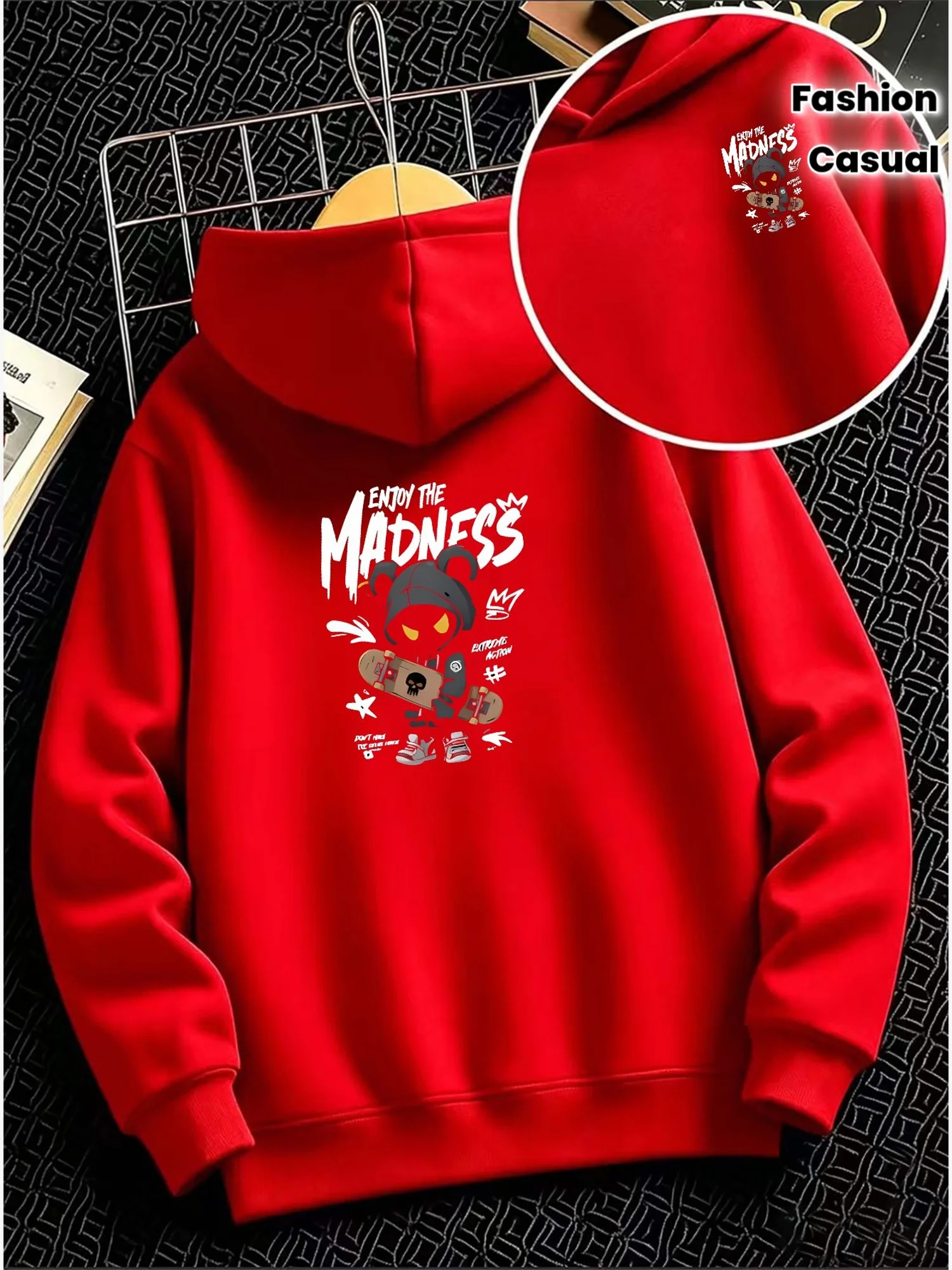 Anime Merch Hoodie - Boys' Fashion Hoodie: A Loose-fitting, Casual