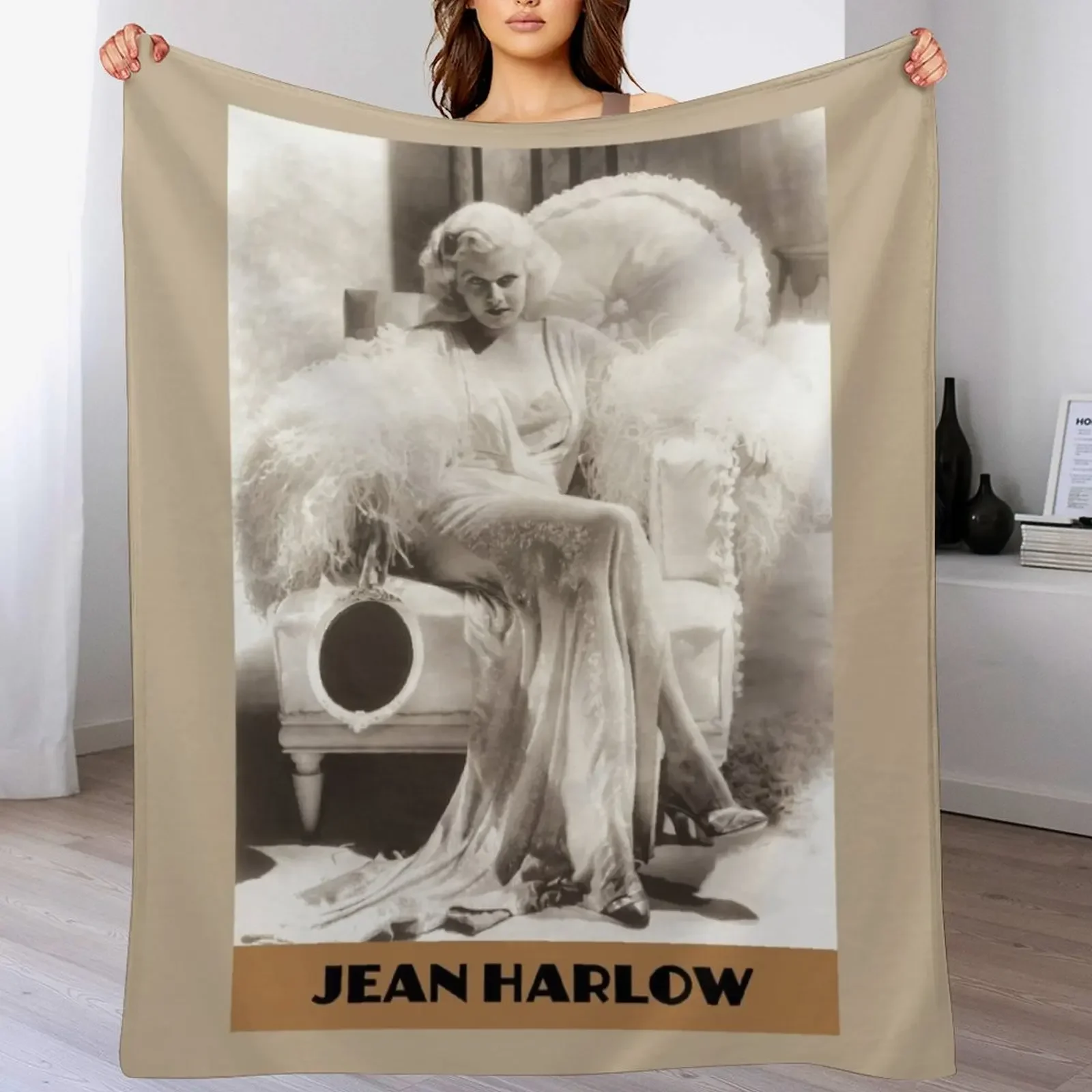 

Jean Harlow Throw Blanket Extra Large Throw Luxury Designer Custom Blankets