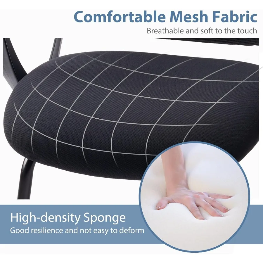 كرسي مكتب مريح مع قاعدة زلاجات وظهر شبكي لغرفة الاجتماعات المنزلية وغرفة النوم ومنطقة الانتظار والاستقبال للضيوف والمسامير