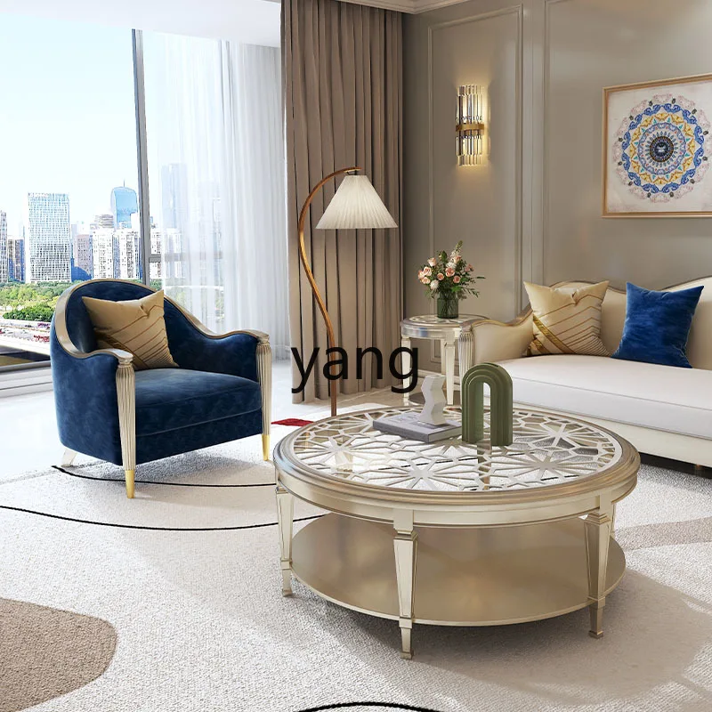 LMM American light luxury sofa combination living room small apartment simple leather four-person sofa