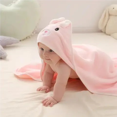 Toddler Baby Hooded Towel Newborn Bathrobe Super Soft Warm Sleeping Swaddle Wrap for Infant Boys Girls