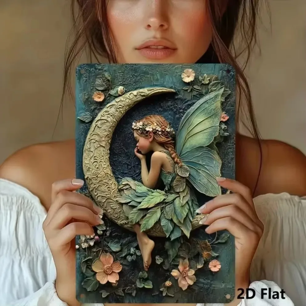 "Fairy Thema Tin Platen – Retro Fantasy Wall Art |   Betoverend decor voor huizen, bars, cafés en dromerige ruimtes"