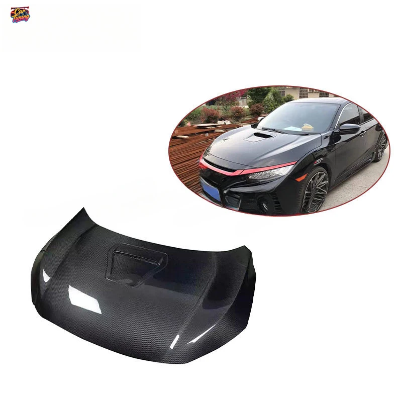 

Подходит для Honda Civic FK7 FK8 Type-R 2016+ модифицированный капот из углеродного волокна, крышка двигателя автомобиля.
