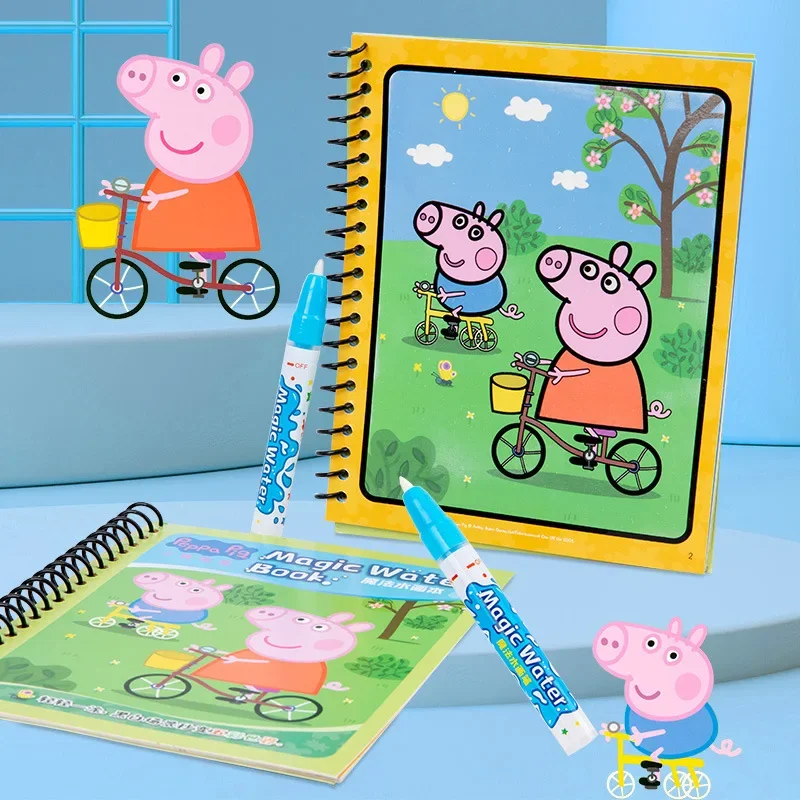 Libro de pintura al agua de Peppa Pig, tablero de dibujo lavable, grafiti claro, desarrollo de lluvia de ideas para bebés