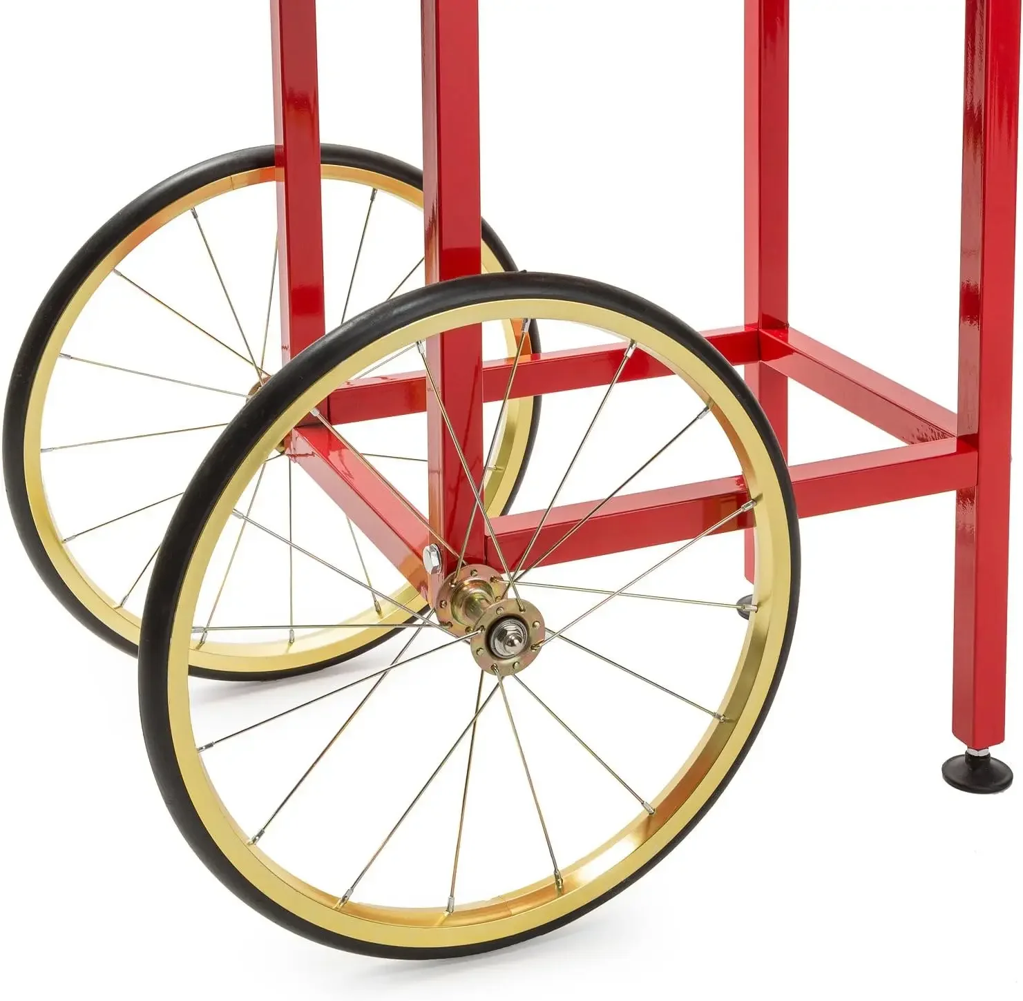 Midway Vintage Style Popcorn Machine Maker Popper พร้อมรถเข็นและกาต้มน้ํา 10 ออนซ์ - สีแดง