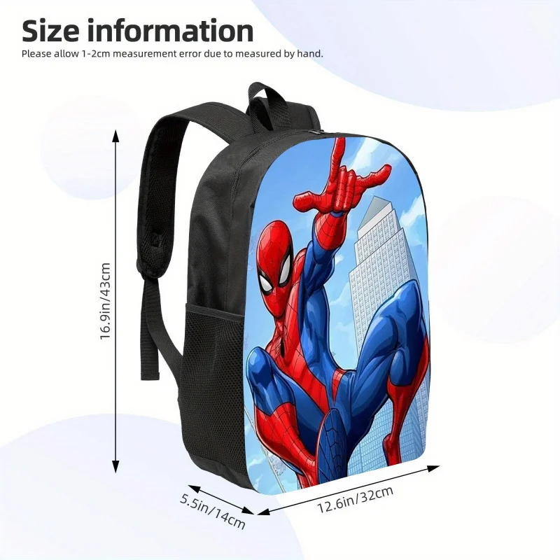 حقيبة ظهر MARVEL Spider-Man ذات سعة كبيرة - بوليستر مريح وخفيف الوزن ومتين مع جيوب متعددة، مثالية للعمل،