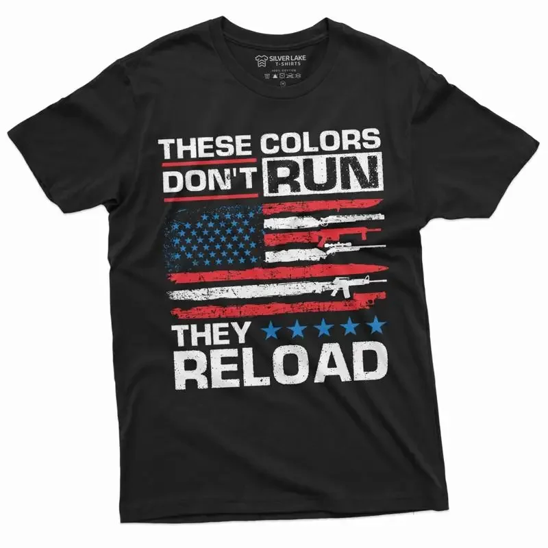 US Patriotic T shirt this colors dont run Pro gun 2nd amendment tee