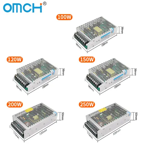 OMCH MS Series Switching Power Supply 15/25/35/50/60/75/100/120/145/150/200/250/300/350/400W 5V/12V/24V/36V/48V AC to DC SPMS