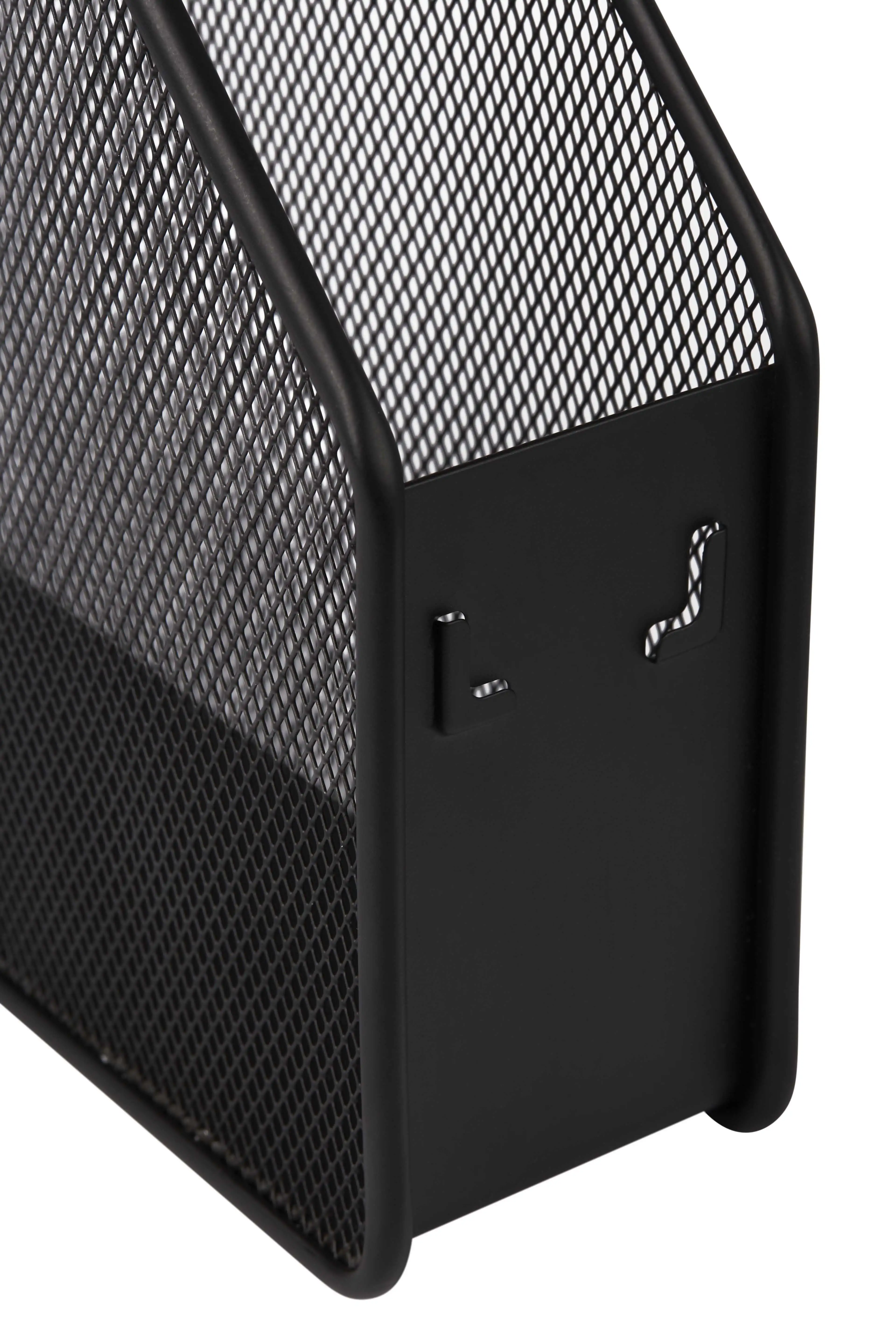 منظمات الملفات، حامل ملفات المجلات الشبكي المعدني، أسود، حجرة واحدة