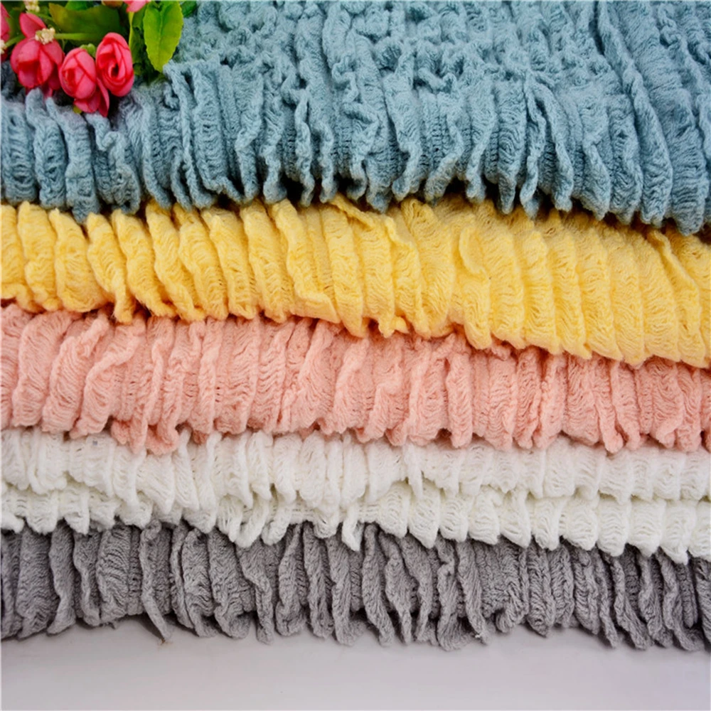 Newborn Photography Backdrop Ruffled Texture Fabric Blanket Baby Photoshoot Background Posing Wrap Photography Prop Newborn Prop