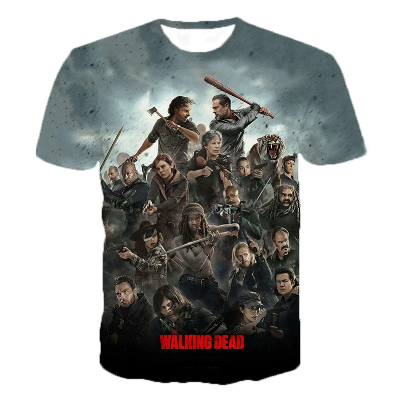 The Walking Dead Horror 3D Print T-Shirts Men Women Streetwear Short Sleeve T Shirt Oversized Harajuku Y2k Tees Top Kid Clothing