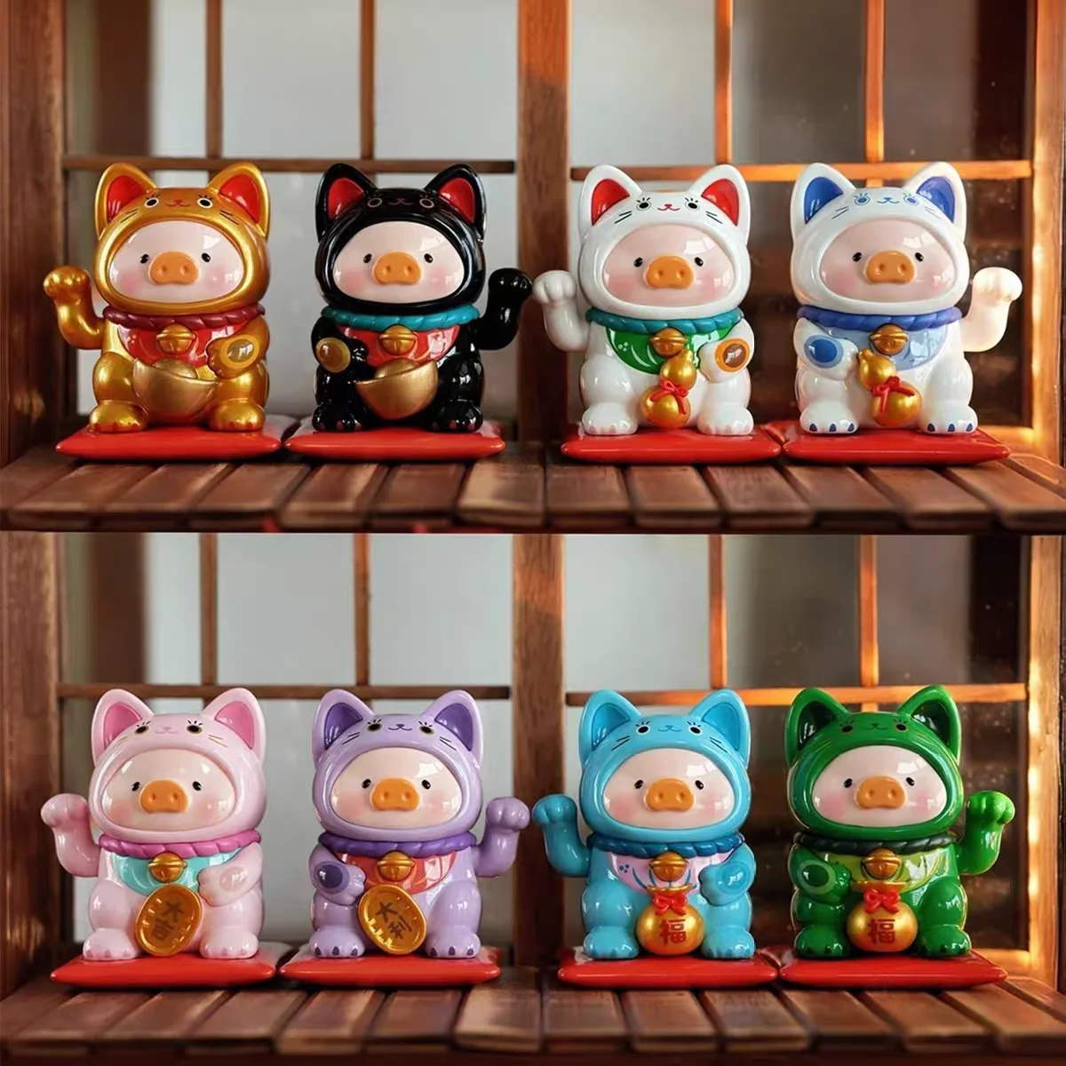 

Authentic Lulu Pig Lucky Cat Blind Box New Year Fortune Ornament Collectible Gift For Spring Festival Home Desktop Decor