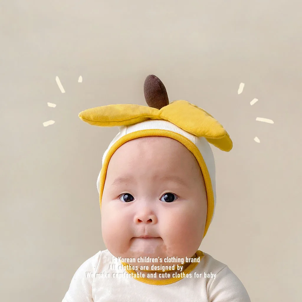 Ins Korean  2025 Fall Baby Bodysuit Long Sleeve  Cozy Banana Onesie with Hat for Newborns & Infants Photography  Outfit 0-24M