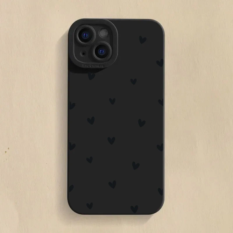 Black Love Heart Protector Phone Cases For Samsung Galaxy S26 S25 S24 Ultra S22 S23 Plus A35 A54 A55 A26 A53 A36  A56 A16 Cover view 4