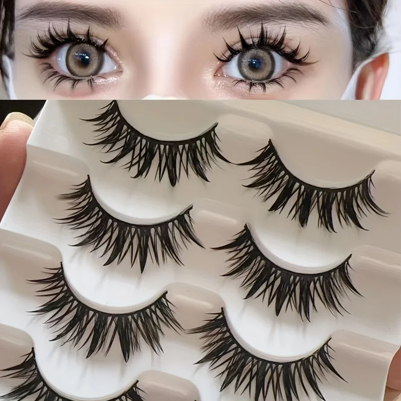 5 pairs of grafting the same style, clustered whole cartoon fake eyelashes, natural simulated fake eyelashes for women