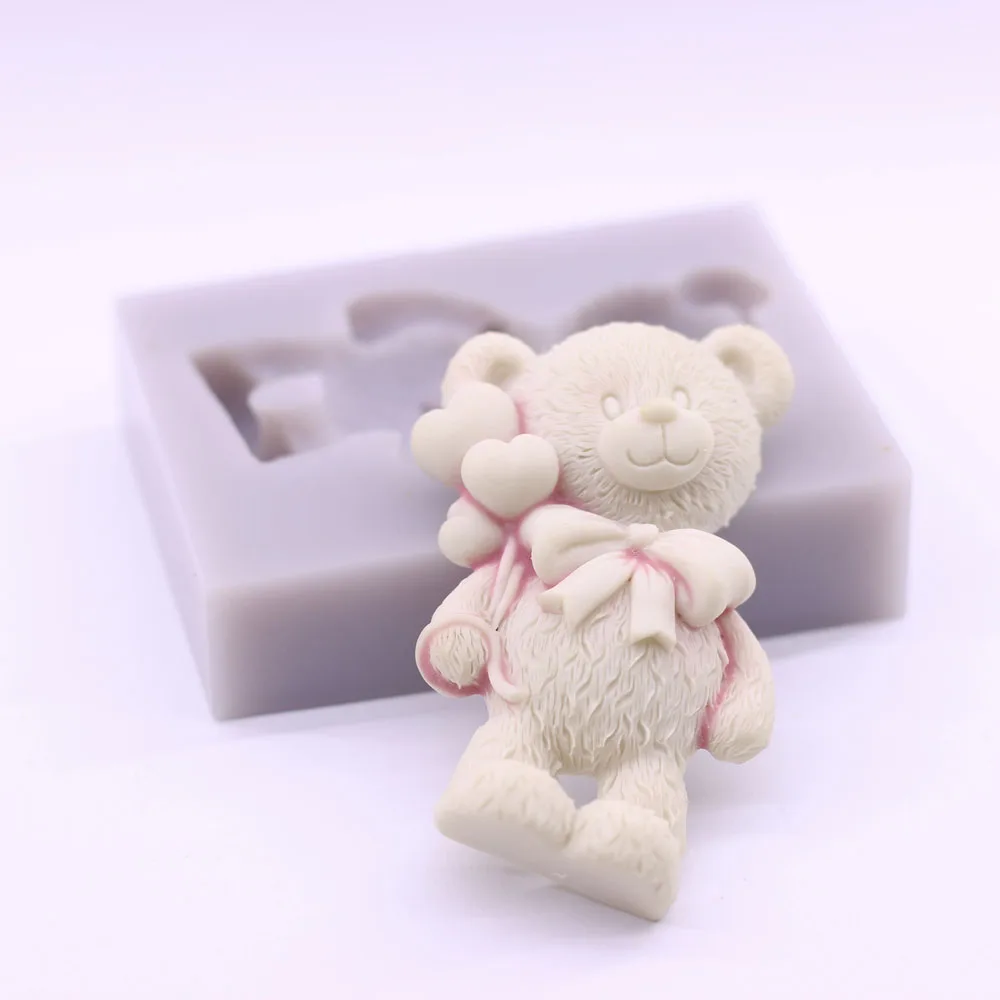 Balloon Bear Silicone Mold Fondant Cake Chocolate Candy Baking Sugar Craft Pastry Baking Mould Birthday wedding Decoration Tools