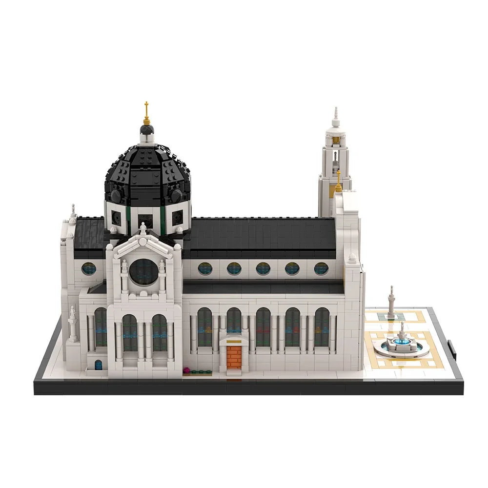 MOC Basilique St Maurice bloques de construcción modelo Modular Basilique St Maurice arquitectura vista a la calle ladrillos montar juguetes regalos