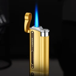 Newest Hot Sale Gas Lighter Visible Gas Butane Turbo Gun Cigar Portable Smoking Metal Cigarette Lighter Men Gadgets