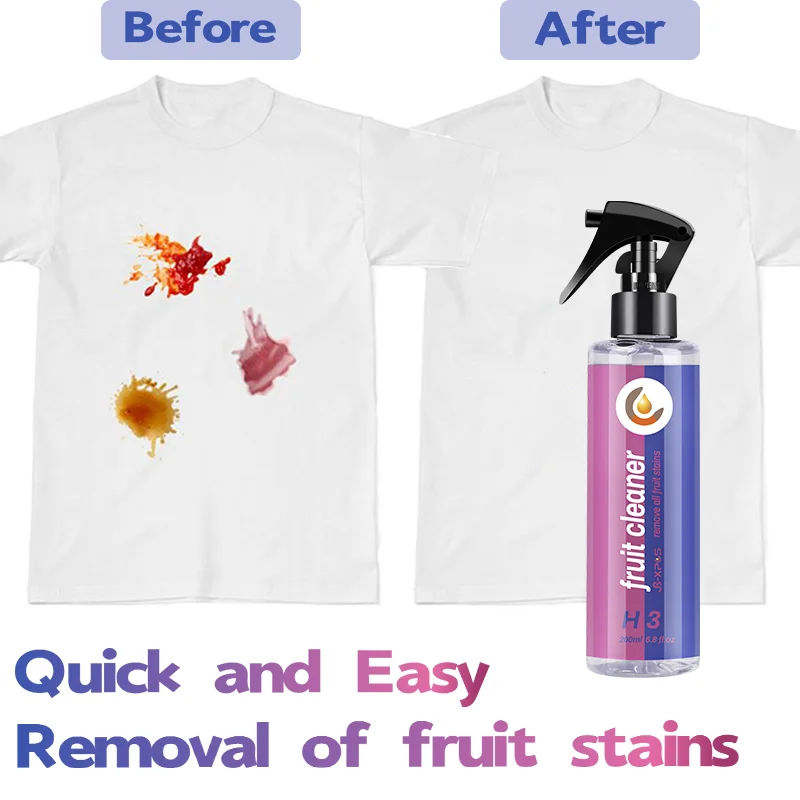 

Stain Remover Spray for Clothes Specific Fruits Cleaner Household Easy Clean Fresh and Set-In Fruit and Drink Stains JB-XPCS H3