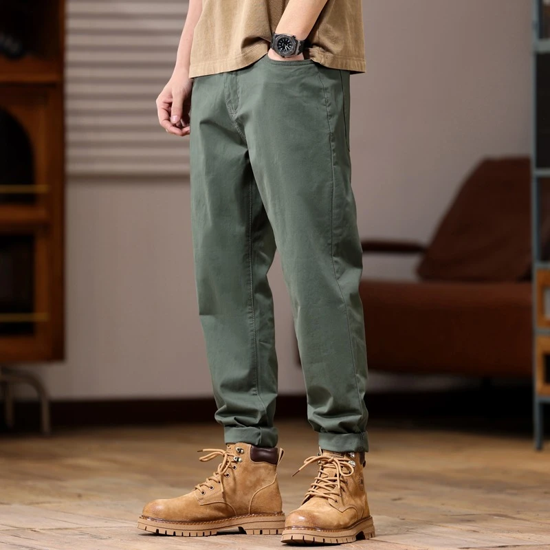 Pantaloni casual da uomo taglie forti Estate Autunno Pantaloni stile americano Pantaloni larghi elastici a gamba dritta Abbigliamento maschile 60KG-150KG