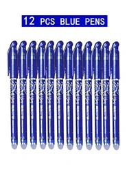 Kawaii Erasable Gel Pens Refills Set 0.5 Mm Fine Point Blue Ballpoint Pen for Writing Stationery Office School Supplies