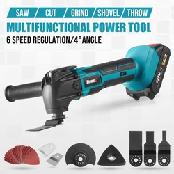 BABEQ Cordless oscillante Multi-Tools 6 velocità casa Renovator elettrico Trimmer/pala/taglio/sega macchina per batteria Makita 18V