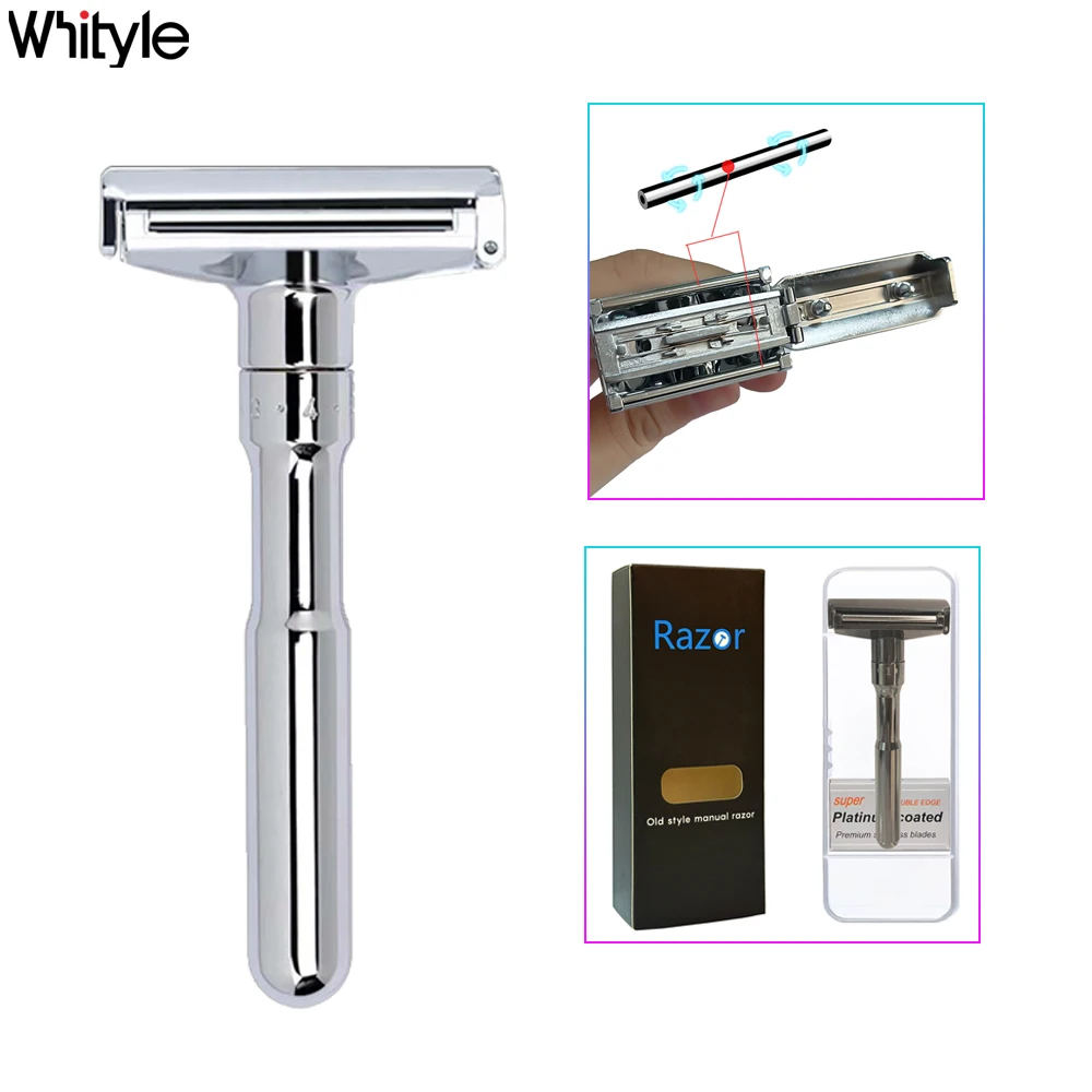 Whityle 09T-2 Glide 3.0 Pro 1-6 ماكينة حلاقة آمنة قابلة للتعديل عجلة دوارة ماكينة حلاقة ناعمة للعناية باللحية للرجال