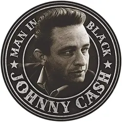 Desperate Enterprises Johnny Cash - Man in Black Round Aluminum Sign with Embossed Edge, 11.75