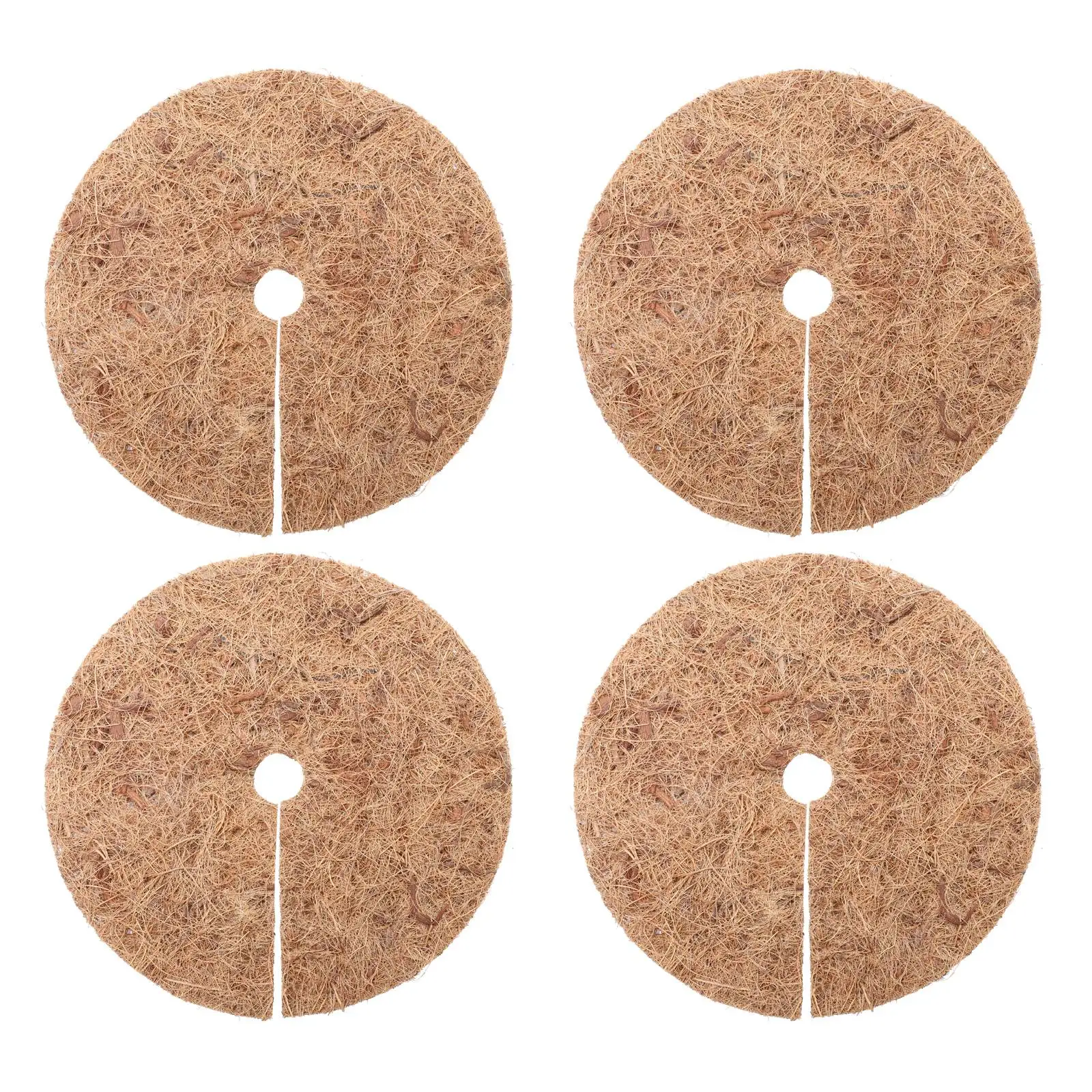 

4 Pcs Coconut Fiber Round Mats 45cm Thick Wear Resistant Plant Protection Pads for Flower Pot Supply Mulch Environmental