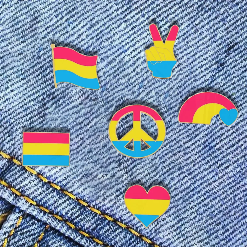 Broche LGBTQ bandera arcoíris puente corazón Pin solapa alfileres insignias de Metal joyería regalo para amantes fiesta Pansexual esmalte personalizado