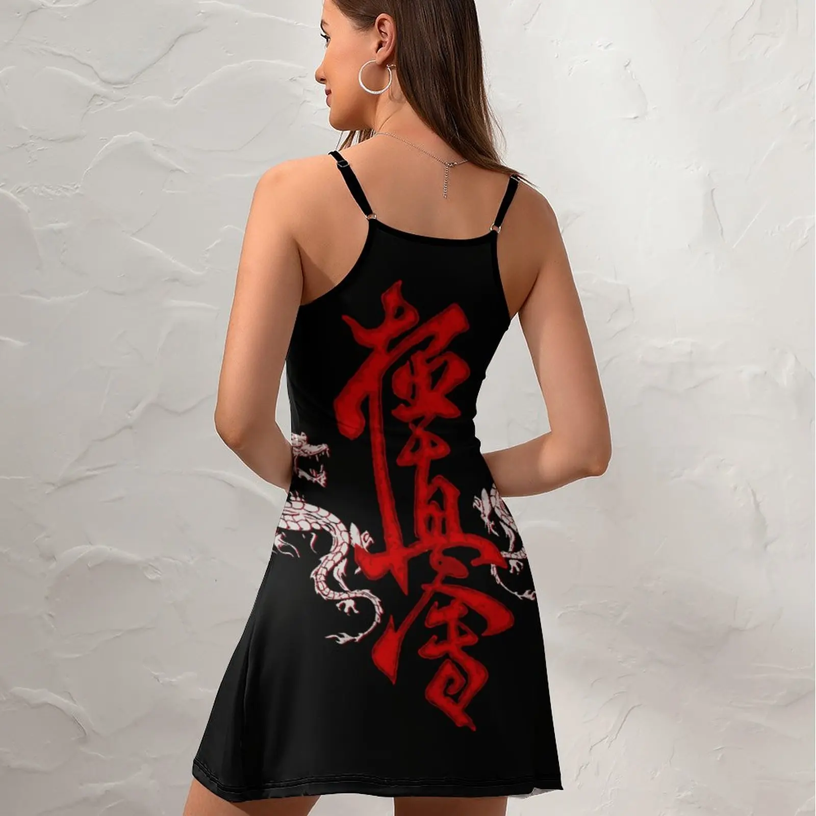 Sexy Kyokushin Karate Kanji T Shirt Dragons Sensei Gift(0002)  Women's Sling Dress Humor  Parties  Woman's Gown Dresses Top Qual