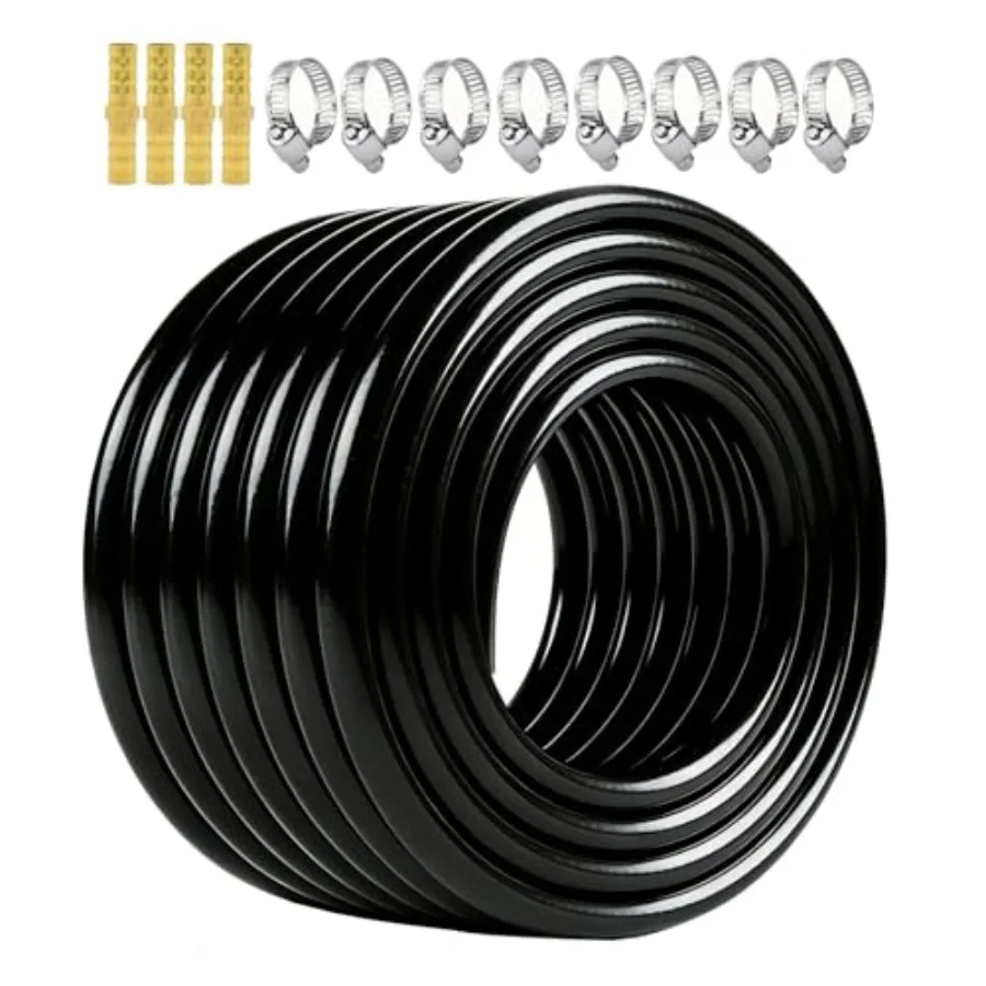 

Self-Sinking Weighted Aeration Hose Inch 100ft Heavy Duty Pond Aerator Tubing with 8 Clamps and 4 Menders Extreme Temp Resistan