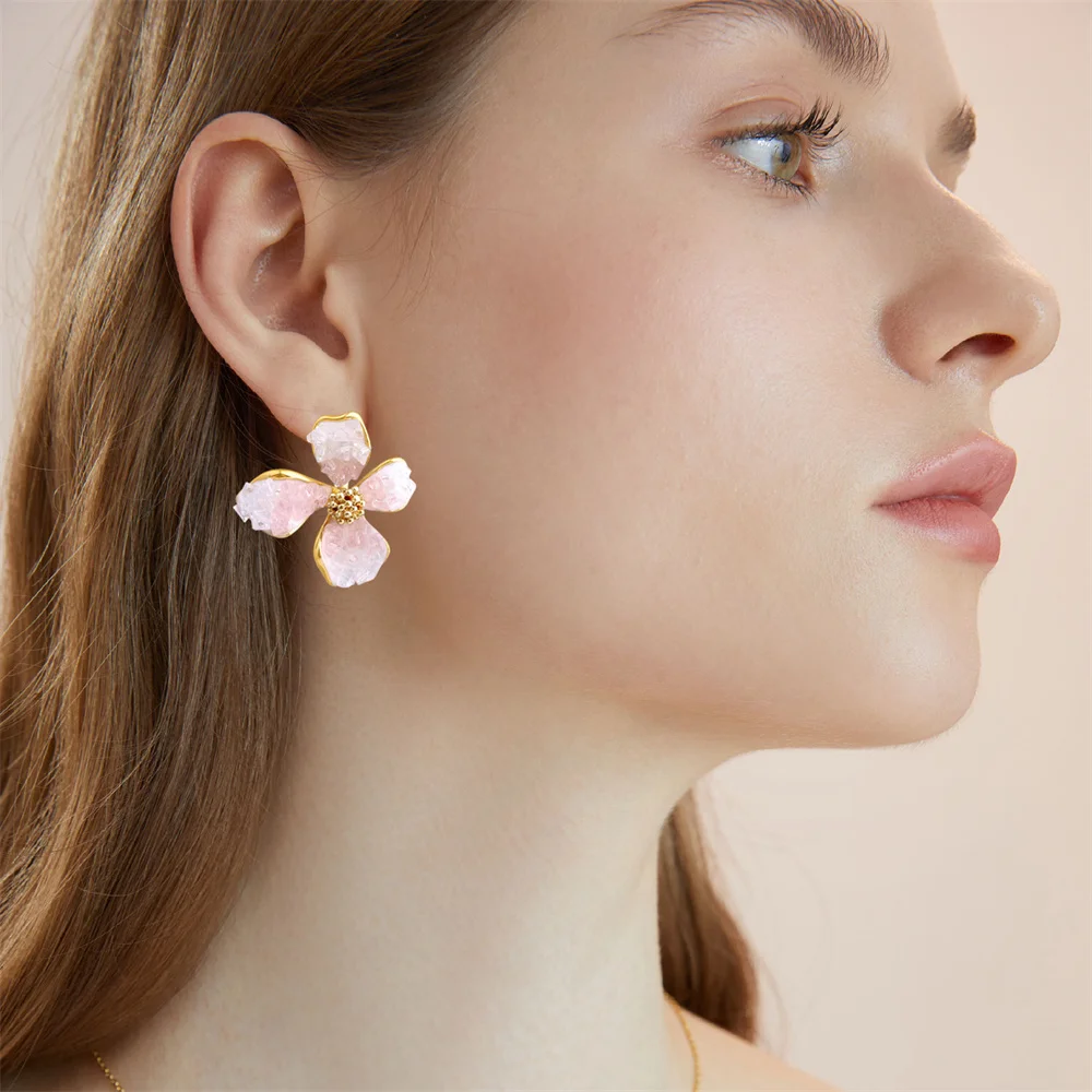 Diy Cute New In Luxury Brands Stainless Steel Stud Earring Crystal Piercing Jewelry Charm Women'S Earrings 2024 Trend Wholesale