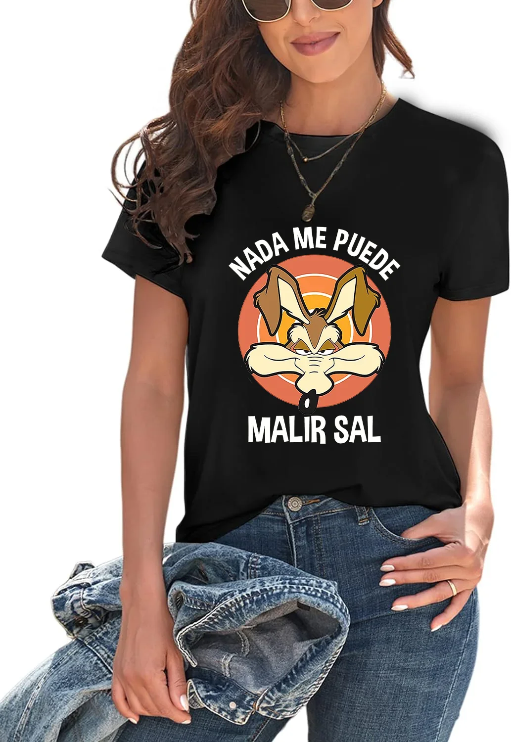 Wile e Coyote t-shirts women Y2K manga streetwear top female manga clothes