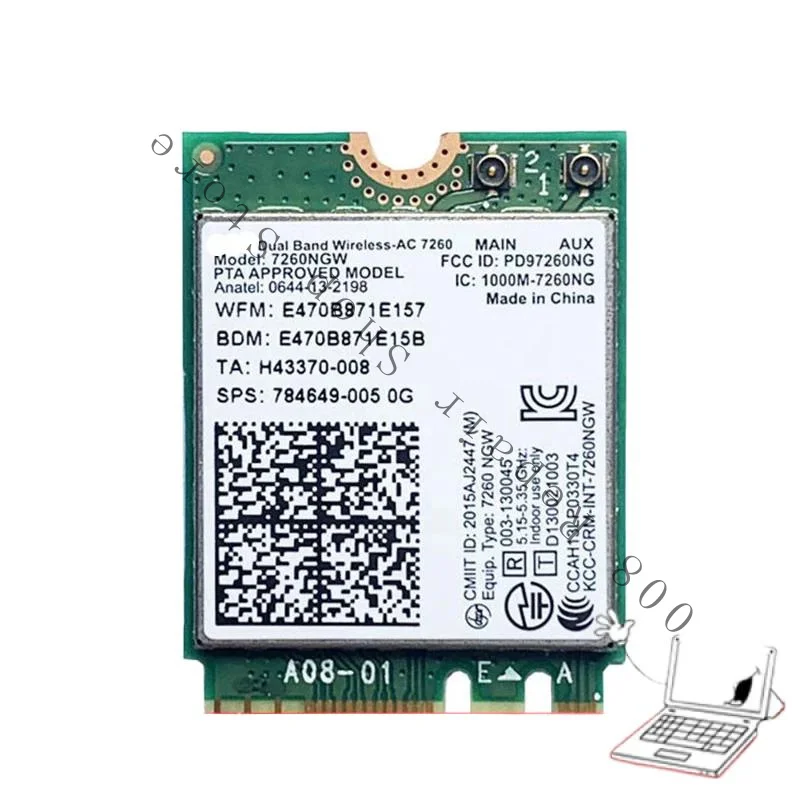 WYORESY FÜR ACER N18Q13 Wireless-AC 802. 11ac 867Mbps Wifi Bluetooth BT 4.0 Wireless Wlan M.2 Karte 2x2 NGF