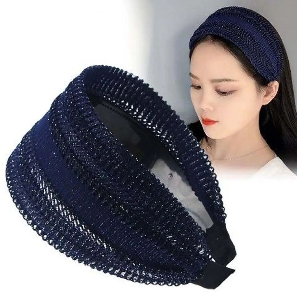 

Trendy Sweet Headwear Non Slip Hollow Wide Side Women Hair Hoop Korean Head Wrap Headband Lace Hairbands