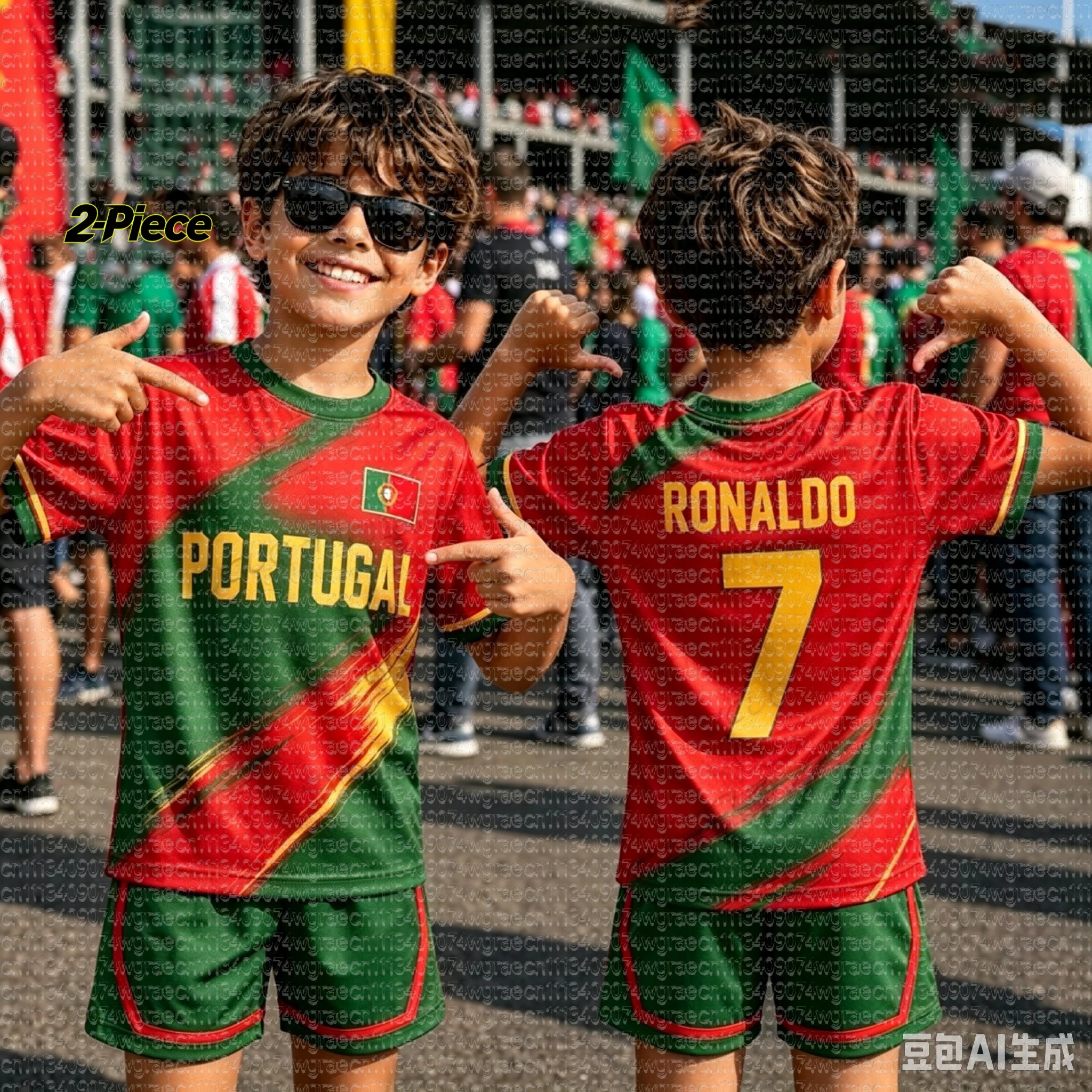 2026 Spezial Nr. 7 Ronaldo Fan Fußballtrikot und Shorts Set für Damen, Herren und Kinder – Portugal Fan-Outfit für den Sommer, 2-teiliges Set – Detail 9