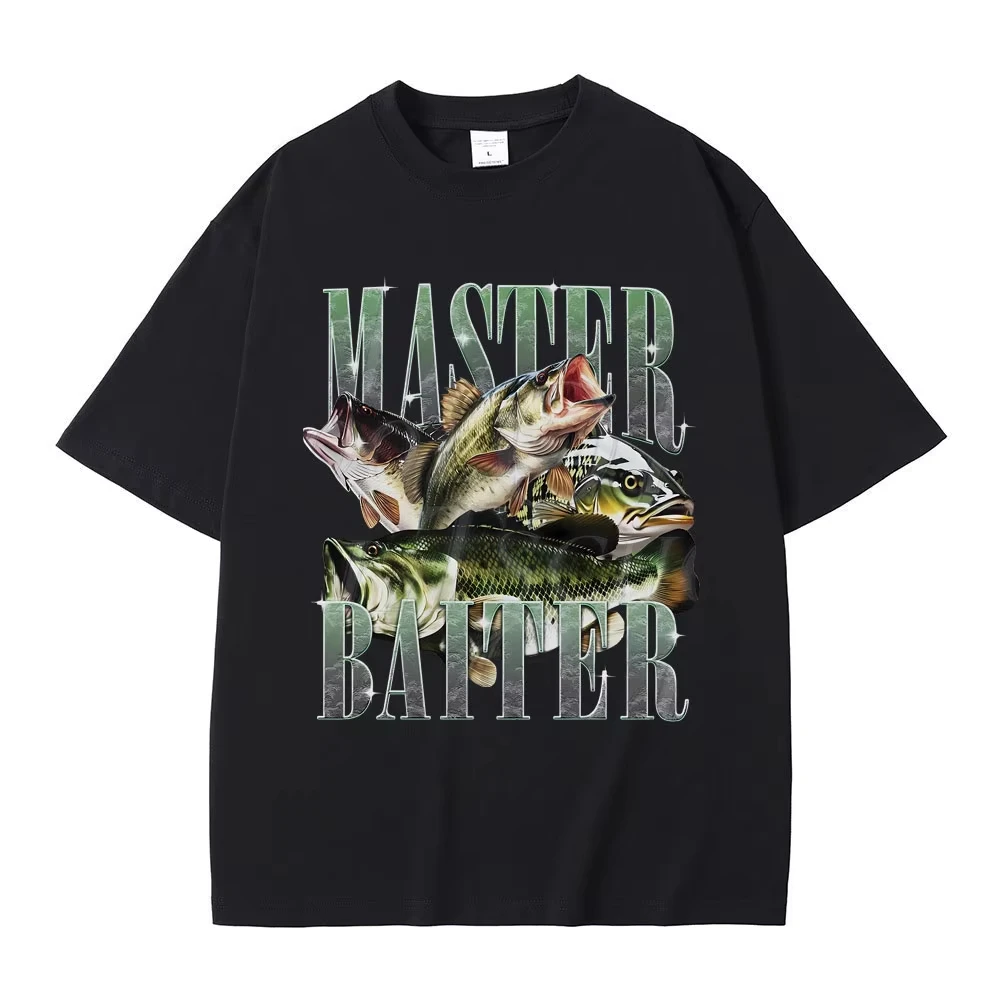 T-shirts graphiques amusants pour hommes, motif Meme de pêche au bar, décontractés, en coton, à manches courtes, style vintage, pour l'été