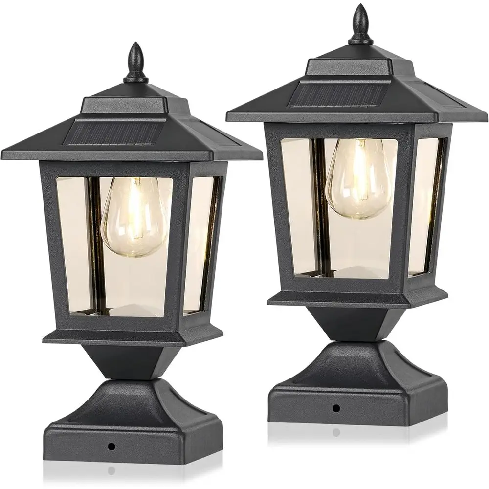 

Post Lights, Waterproof Outdoor Light, Wooden Posts, Lights with Glass Shade, Deck and Patio Post Decor, Matte Black (2 Pack)