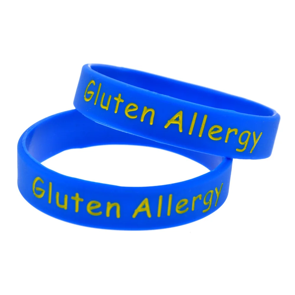 1 PC Alert Gluten Allergy Silicone Rubber Wristband Kids Bracelet