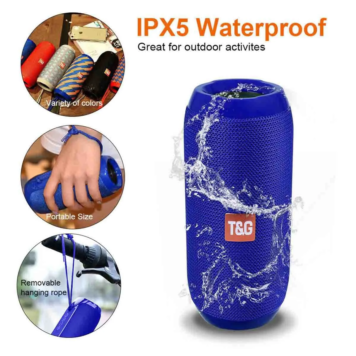 TG117 Wireless Bluetooth Speaker High Volume Outdoor portable Stereo Bass USB/TF view 6