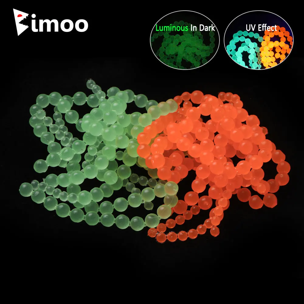 Señuelos de Pesca Bimoo con 10/20 Hilos de 3.5mm y 5.5mm, Huevos de Salmón Luminosos Realistas, Anzuelo Triple, para Pesca de Trucha, Salmón y Lubina