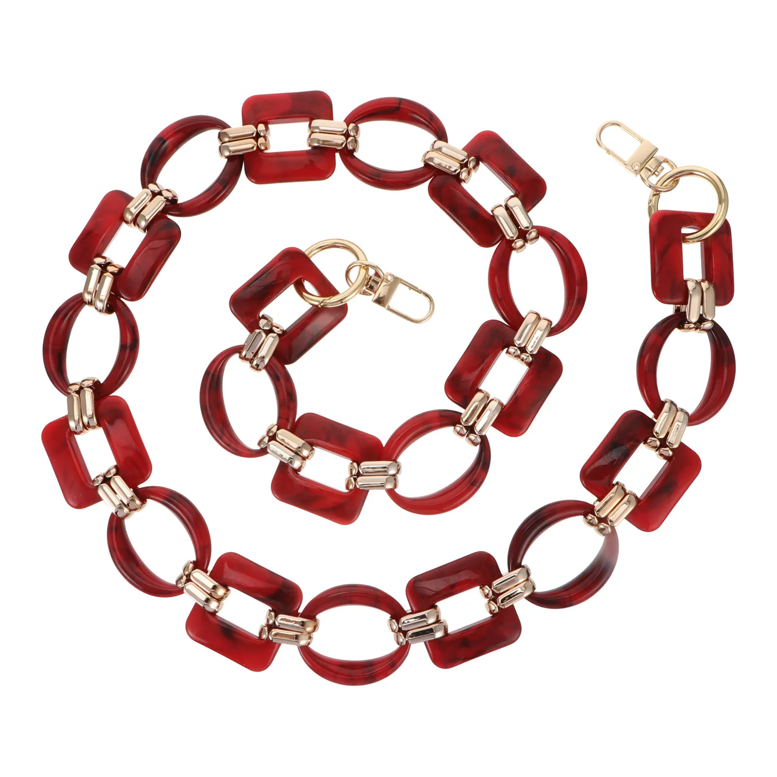 High-Quality Resin Bag Chain Chunky Contrast Color Retro Decorative Strap for Handbag Purse Replacement Accessory Stylish Gift